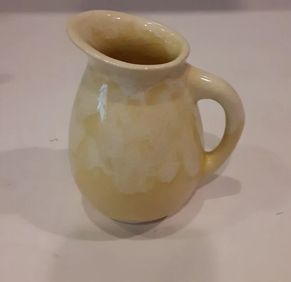 Vintage USA Pottery Mini Yellow Pitcher Versatile Decor